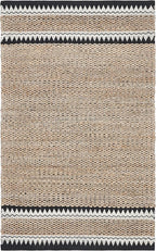 SAFAVIEH Natural Fiber Collection Accent Rug - 3' x 5', Natural & Black, Handmade Farmhouse Boho Coastal Rustic Jute, Ideal for High Traffic Areas in Entryway, Living Room, Bedroom (NF874B)