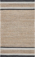 SAFAVIEH Natural Fiber Collection Accent Rug - 2'3" x 4', Natural & Black, Handmade Farmhouse Boho Coastal Rustic Jute, Ideal for High Traffic Areas in Entryway, Living Room, Bedroom (NF874B)