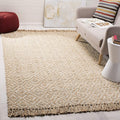 SAFAVIEH Area Rug 8x10 - Natural Fiber Collection - Large - Ivory & Natural, Handmade Jute, Boho Style, Diamond Pattern, Ideal for Living Room, Bedroom, Dining Space (NF266A)