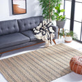 SAFAVIEH Natural Fiber Collection Accent Rug - 3' x 5', Black & Natural, Handmade Flat Weave Stripe Jute & Cotton Jute, Ideal for High Traffic Areas in Entryway, Living Room, Bedroom (NFB655Z)