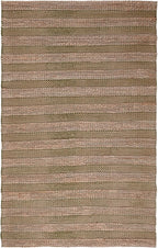 SAFAVIEH Natural Fiber Collection Accent Rug - 4' x 6', Green & Natural, Handmade Boho Farmhouse Rustic Jute & Cotton Jute, Ideal for High Traffic Areas in Entryway, Living Room, Bedroom (NFB654Y)
