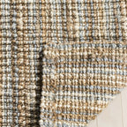 SAFAVIEH Natural Fiber Collection Area Rug - 2'6" x 4', Grey & Natural Brown, Handmade Jute, Farmhouse Style, Chunky Textured Thick Pile (NF447K)