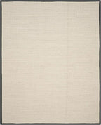 SAFAVIEH Area Rug 9x12 - Natural Fiber Collection - Large - Marble & Black, Sisal, Woven Design with Border (NF143A)