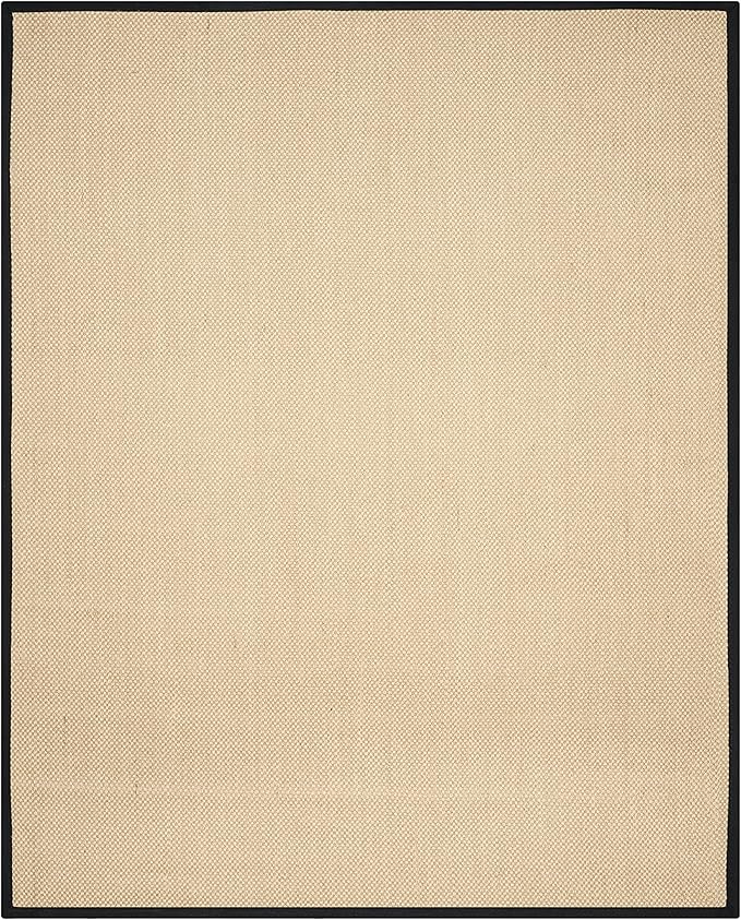 Safavieh Area Rug 10x14 - Natural Fiber Collection - Large - Maize & Black, Sisal, Woven Design with Border (NF141A)