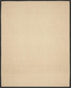 SAFAVIEH Area Rug 9x12 - Natural Fiber Collection - Large - Maize & Black, Sisal, Woven Design with Border (NF141A)