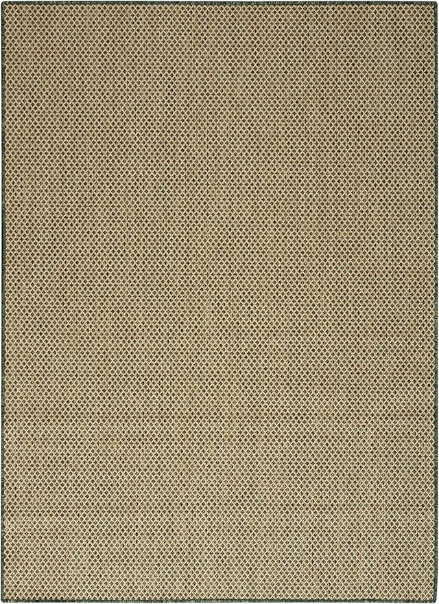 Nourison Home Courtyard Green 6' x 9' Area Rug - Easy Clean, Non Shedding, Bed Room, Living Room, Dining Room, Kitchen (6' x 9')