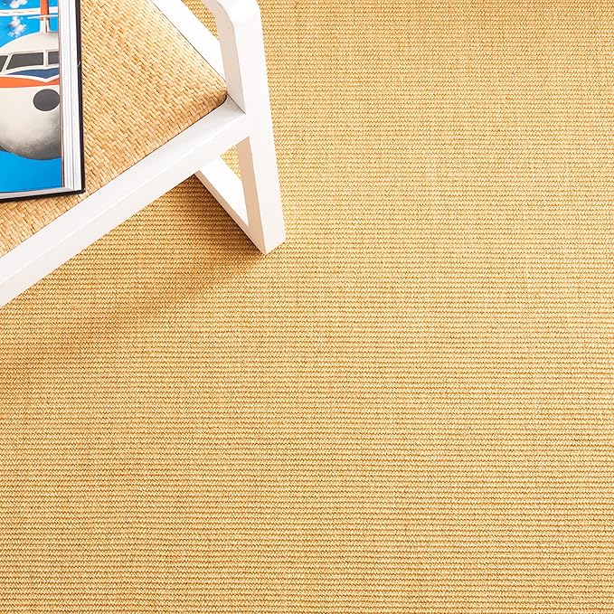 Martha Stewart x SAFAVIEH Area Rug Collection - 5' x 7', Natural & Navy, Sisal & Jute, Farmhouse Style, Ideal for Living Room, Bedroom, Office, Dining Space (MSR9501D)