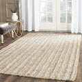 SAFAVIEH Area Rug 10' Square - Natural Fiber Collection - Large - Grey & Natural Brown, Handmade Jute, Farmhouse Style, Chunky Textured Thick Pile (NF447K)