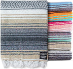Benevolence LA Authentic Handwoven Mexican Blanket | Yoga Blankets, Outdoor, Picnic, Beach, Camping | Equestrian Saddle | Serape 50x70 inches - Sand, Pack of 1