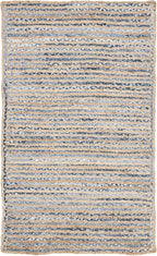 SAFAVIEH Cape Cod Collection Accent Rug - 3' x 5', Natural & Blue, Handmade Flat Weave Jute, Ideal for High Traffic Areas in Entryway, Living Room, Bedroom (CAP250A)