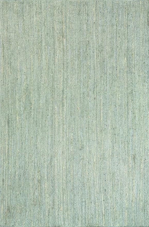 Nuloom Rigo Handmade, Green, 3' x 5', Hand Woven, Farmhouse, Jute, Soft and Textured, High Traffic, Stain Resistant, Easy Clean, Durable Area Rug for Bedroom, Living Room, Dining, Den, Foyer