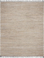 SAFAVIEH Area Rug 8x10 - Vintage Leather Collection - Large - Beige, Handmade Boho Fringe Leather & Jute, Ideal for Living Room, Bedroom, Dining Space (VTL203B)