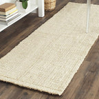 SAFAVIEH Natural Fiber Collection Runner Rug - 2'3" x 7', Ivory, Handmade Farmhouse Jute, Ideal for High Traffic Areas in Living Room, Bedroom (NF730A)
