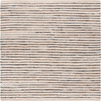 SAFAVIEH Cape Cod Collection Area Rug - 6' Square, Natural & Navy, Handmade, Braided Design, Ideal for The Living Room, Bedroom, Dining Room (CAP151N-6SQ)