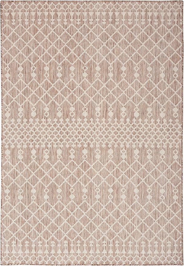 Nourison Home Positano Beige 6' x 9' Area Rug - Easy Clean, Non Shedding, Bed Room, Living Room, Dining Room, Kitchen (6' x 9')