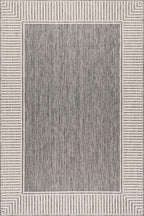 Nuloom Asha Grey/Ivory, 10' x 14', Casual, Striped Border, Soft and Cozy, High Traffic, Stain Resistant, Easy Clean, Durable Area Rug for Indoor/Outdoor Patio, Deck, Porch, Garden, Courtyard
