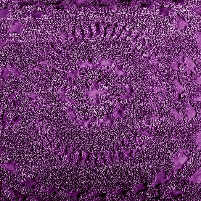 Better Trends Stylish Plush Twin Bedding Set, Plum 100% Cotton Tufted Medallion Pattern Soft & Luxurious Feel, Perfect for Gifting and All Seasons, Machine Washable, 2 Pieces - Rio Collection