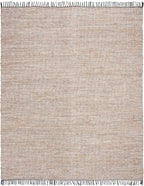 SAFAVIEH Area Rug 8x10 - Vintage Leather Collection - Large - Silver, Handmade Boho Fringe Leather & Jute, Ideal for Living Room, Bedroom, Dining Space (VTL203G)