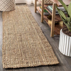 JONATHAN Y Pata Hand Woven Chunky Jute Natural Runner Rug, 2x16, Bohemian, Rustic, Cottage, Easy-Cleaning for Living Room, Bedroom, Kitchen, Non-Shedding (NRF102A-216)