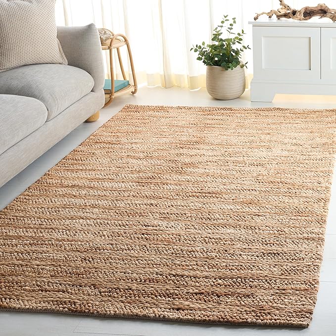 SAFAVIEH Area Rug 5x8 - Natural Fiber Couture Collection - Ivory & Natural, Handmade Jute, Ideal for Living Room, Bedroom, Dining Space (NFC101A)