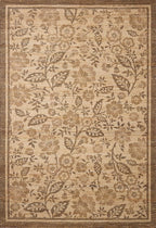 Loloi Chris Loves Julia Rue Collection RUE-03 Bark/Mocha 9'-3" x 13' Area Rug Jute Neutral Floral Living Room Bedroom Rug