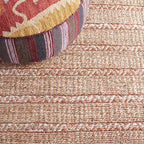 SAFAVIEH Natural Fiber Collection Accent Rug - 3' x 5', Rust & Natural, Handmade Flat Weave Stripe Jute & Cotton Jute, Ideal for High Traffic Areas in Entryway, Living Room, Bedroom (NFB655P)