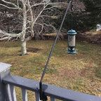 Juegoal Heavy Duty Deck Hook with 2 Inch Non Slip Clamp, 25 or 36 Inch Extended Reach Deck Hook, Adjustable Rail Pole Plant Bracket for Hanging Bird Feeder, Plants, Lanterns, Wind Chimes