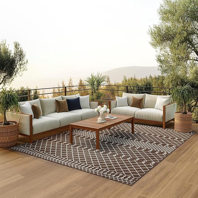 Nourison Home Positano Natural 8' x 10' Area Rug - Easy Clean, Non Shedding, Bed Room, Living Room, Dining Room, Kitchen (8' x 10')