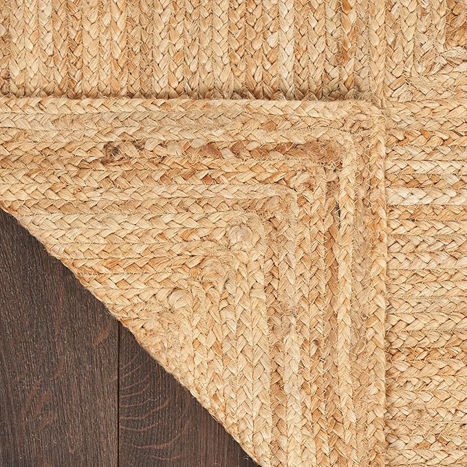 Nourison Home Natural Jute Natural 5' x 7' Area Rug - Easy Clean, Non Shedding, Bed Room, Living Room, Dining Room, Kitchen (5' x 7')