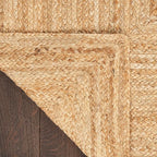 Nourison Home Natural Jute Natural 5' x 7' Area Rug - Easy Clean, Non Shedding, Bed Room, Living Room, Dining Room, Kitchen (5' x 7')