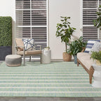 Nourison Home Positano Blue Green Ivory 9' x 12' Area Rug - Easy Clean, Non Shedding, Bed Room, Living Room, Dining Room, Kitchen (9' x 12')
