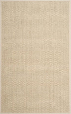 SAFAVIEH Area Rug 4x6 - Natural Fiber Collection - Natural & Beige, Seagrass, Basketweave Pattern with Border (NF114A)