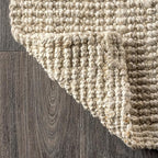 JONATHAN Y Pata Hand Woven Chunky Jute Light Ivory Indoor Area Rug, 12x18, Bohemian, Rustic, Cottage, Easy-Cleaning for Living Room, Bedroom, Kitchen, Non-Shedding (NRF102B-18)