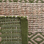 SAFAVIEH Natural Fiber Collection Accent Rug - 4' x 6', Green & Natural, Handmade Boho Farmhouse Rustic Jute & Cotton, Ideal for High Traffic Areas in Entryway, Living Room, Bedroom (NFB653Y)