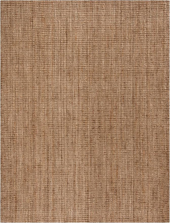 SAFAVIEH Area Rug 11x15 - Natural Fiber Collection - Large - Natural & Grey, Handmade Jute, Farmhouse Style, Chunky Textured Thick Pile (NF447M)