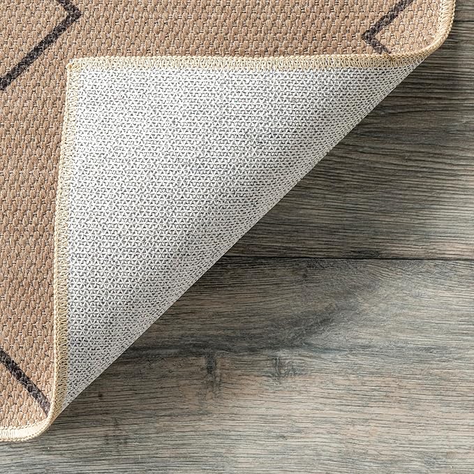 nuLOOM 4' x 6' Easy-Jute Area Rug, Machine Washable, Non-Slip, for Living Room Bedroom Kids Room Nursery Home Decor, Rosita Natural