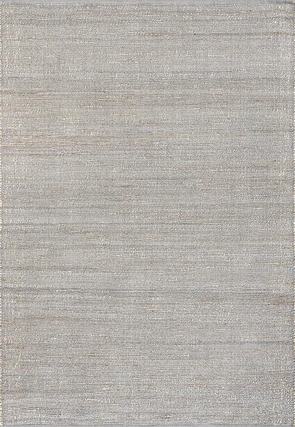 Nuloom Elfriede Handmade, Grey, 2'6" x 6', Solid, Rustic, Jute, Soft and Textured, High Traffic, Stain Resistant, Easy Clean, Durable Area Rug for Bedroom, Living Room, Dining, Den, Foyer