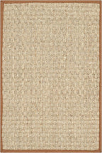 SAFAVIEH Area Rug 2x3 - Natural Fiber Collection - Natural & Brown, Seagrass, Basketweave Pattern with Border (NF114B)
