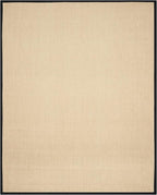 SAFAVIEH Area Rug 11x15 - Natural Fiber Collection - Large - Maize & Black, Sisal, Woven Design with Border (NF141A)