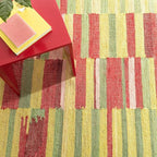Dash and Albert Time Out Handwoven Jute Rug, 10 X 14 Feet, Green/Red Geometric Pattern - Premium Luxury Hotel Quality Soft Breathable Hypoallergenic Machine Washable Easy Care All Season