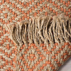 SAFAVIEH Natural Fiber Collection Accent Rug - 3' x 5', Orange & Natural, Handmade Boho Diamond Tassel Jute, Ideal for High Traffic Areas in Entryway, Living Room, Bedroom (NF266B)
