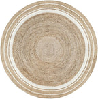 nuLOOM Rikki Coastal Braided Jute Area Rug, 4' Round, Off-white