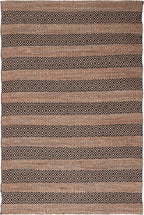 SAFAVIEH Natural Fiber Collection Accent Rug - 4' x 6', Black & Natural, Handmade Boho Farmhouse Rustic Jute & Cotton Jute, Ideal for High Traffic Areas in Entryway, Living Room, Bedroom (NFB653Z)