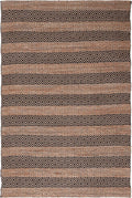 SAFAVIEH Natural Fiber Collection Area Rug - 6' x 9', Black & Natural, Handmade Boho Farmhouse Rustic Jute & Cotton Jute, Ideal for High Traffic Areas in Living Room, Bedroom (NFB653Z)