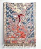 Achillea Reversible Paisley Pashmina Rave Scarf – Exotic Indian Shawls and Wraps for Evening Dresses, Festivals, All Seasons
