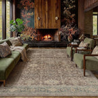 9x12 Washable Area Rug for Living Room Bedroom Vintage Rust Red Non Slip Carpet Traditional Retro Soft Low Pile Large Throw Rug for Dining Room Kitchen Office Indoor