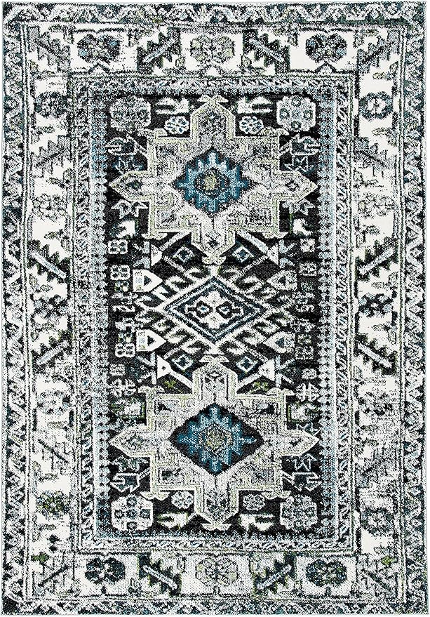 SAFAVIEH Vintage Hamadan Collection Accent Rug - 2'3" x 4', Dark Grey & Ivory, Traditional Persian Design, Non-Shedding & Easy to Clean, Ideal for Front Door, Kitchen, Entryway, Foyer (VTH211H)