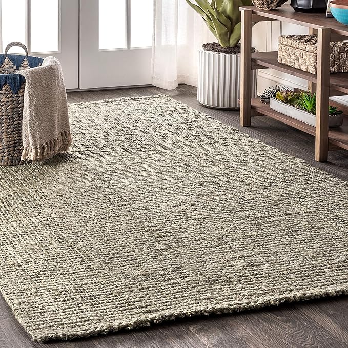 JONATHAN Y Pata Hand Woven Chunky Jute Gray Indoor Area Rug, 12x15, Bohemian, Rustic, Cottage, Easy-Cleaning for Living Room, Bedroom, Kitchen, Non-Shedding (NRF102C-15)