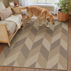 3x5 Easy Jute Outdoor Patio Rug Washable Brown Checkered Entrance Area Rug for Living Room Lightweight Non Slip No Sheding Doormat Entryway Farmhouse Bedroom Backyard Kitchen Deck