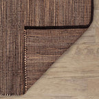 Home Conservatory Seed Handwoven Jute Rug, 4 X 6 Feet, Black/Neutral Geometric Pattern